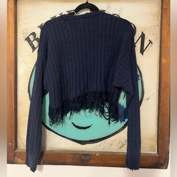 LF Furst Of A Kind Cropped Distressed Sweater - Picture 2 of 2